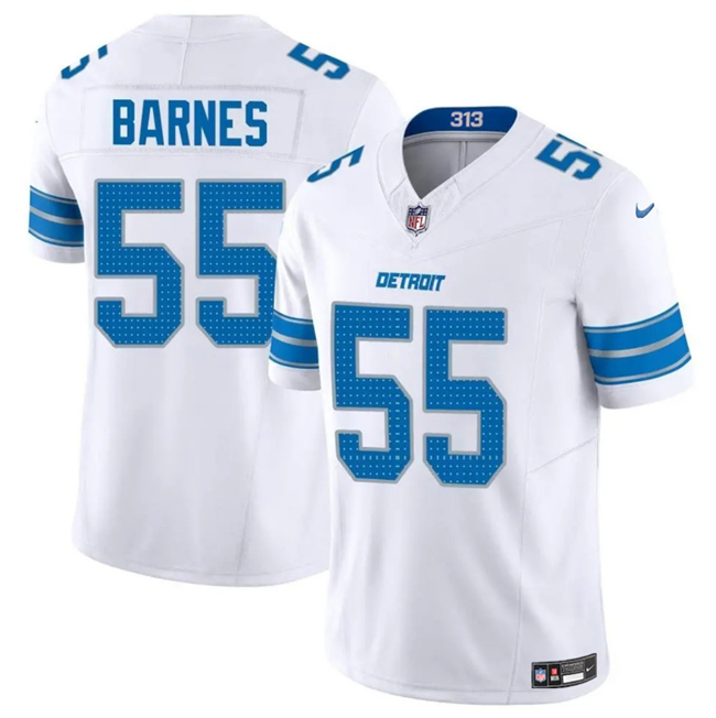 Men's Detroit Lions #55 Derrick Barnes White 2025 F.U.S.E. Vapor Limited Stitched Jersey